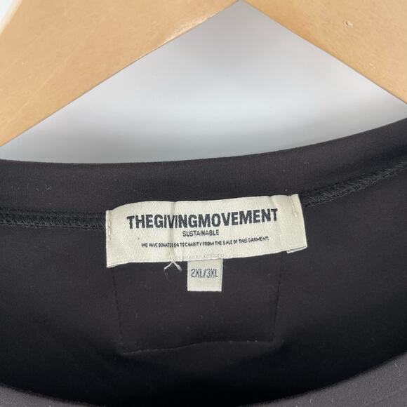 THE GIVING MOVEMENT T-Shirt Mens Size 2XL/3XL Black Sustainable Stretch Casual - Picture 4 of 11
